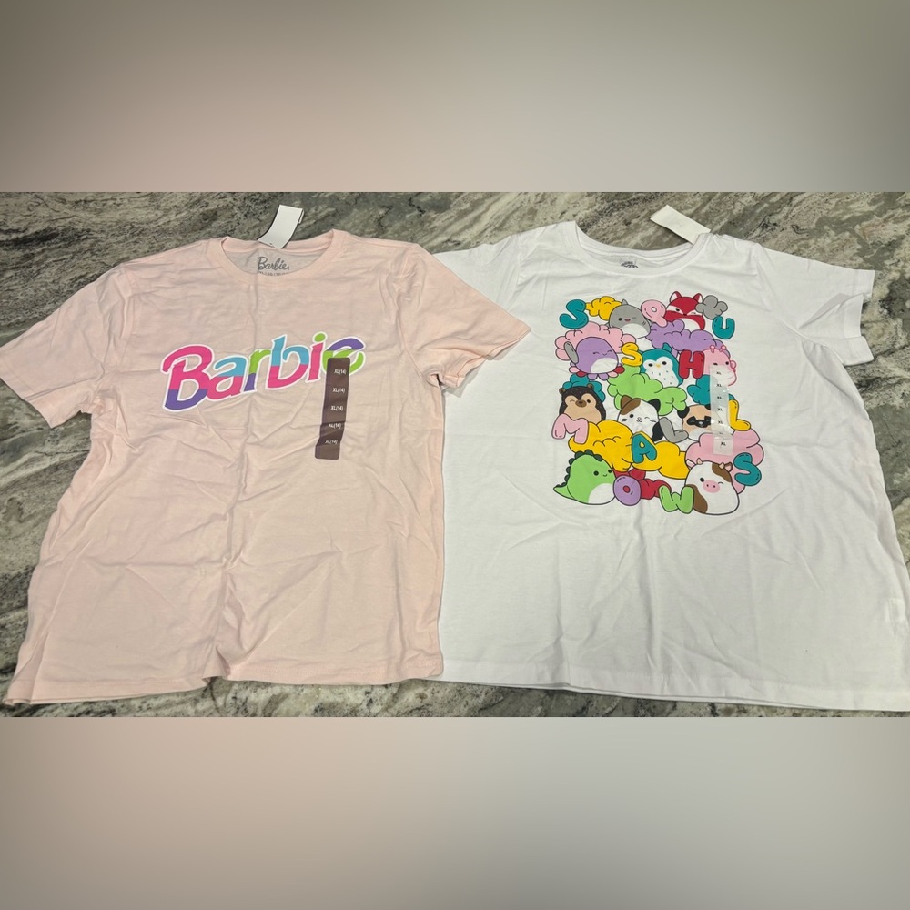 Girls Barbie and squishmallow tshirt size xl